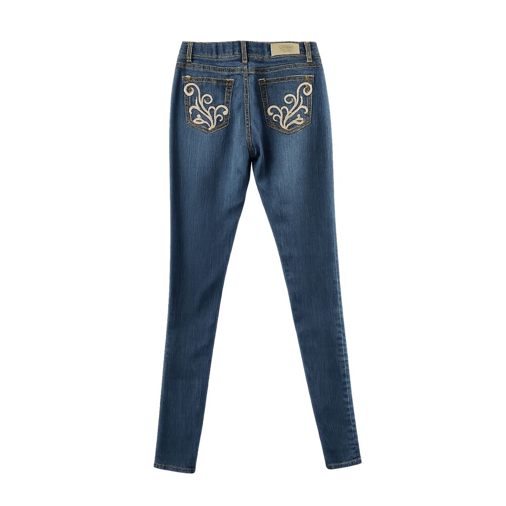 Rich Cow Jeans Women's 28x30 Skinny Distressed Embroidered Bling Pocket Y2K - Picture 3 of 11